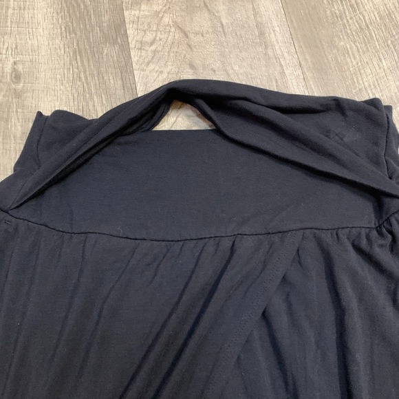 Athleta Black Wrap Front Lounge Yoga Sz Small Pants Draped Leg Slits Relaxed Fit - Picture 7 of 12